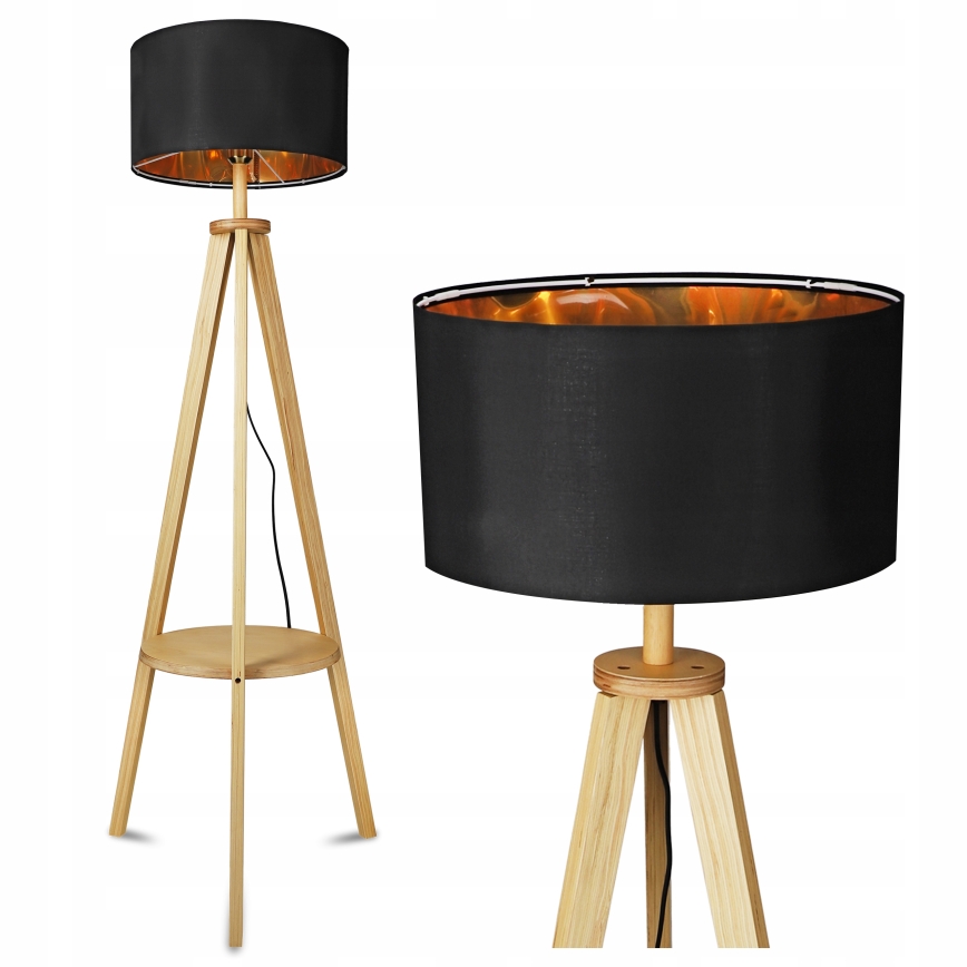 Fekete állólámpa 1xE27/40W/230V