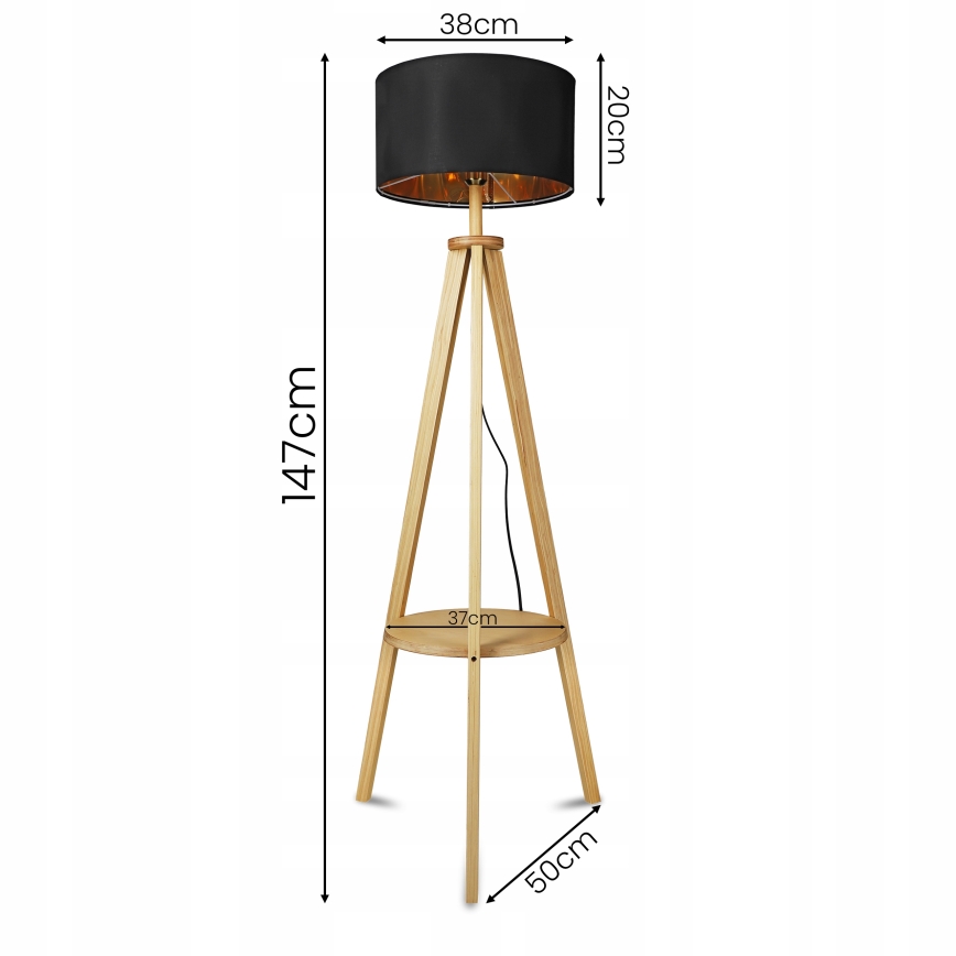 Fekete állólámpa 1xE27/40W/230V