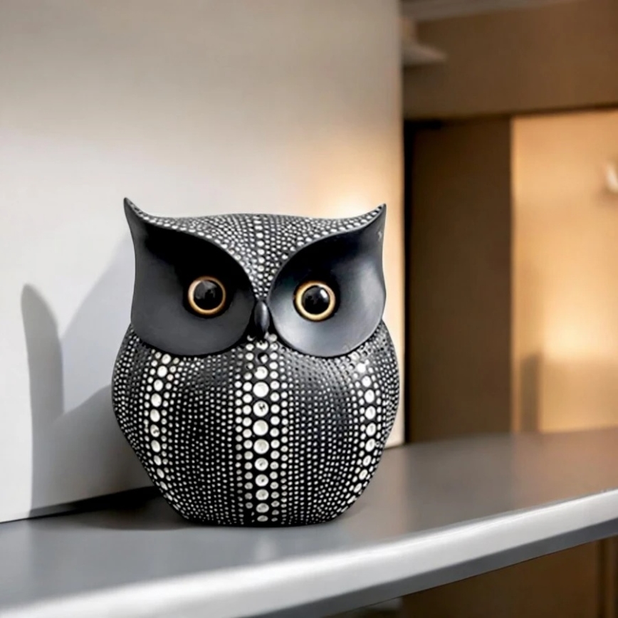 Fekete asztali dísz, 15 cm