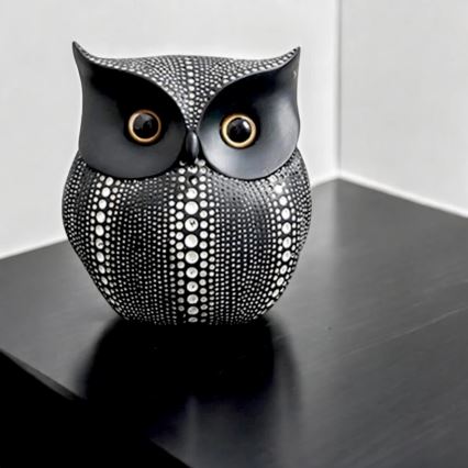 Fekete asztali dísz, 15 cm