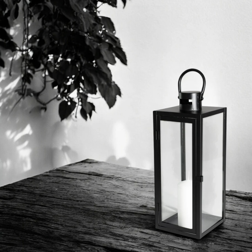 Fekete dekoratív lámpás, 63 cm