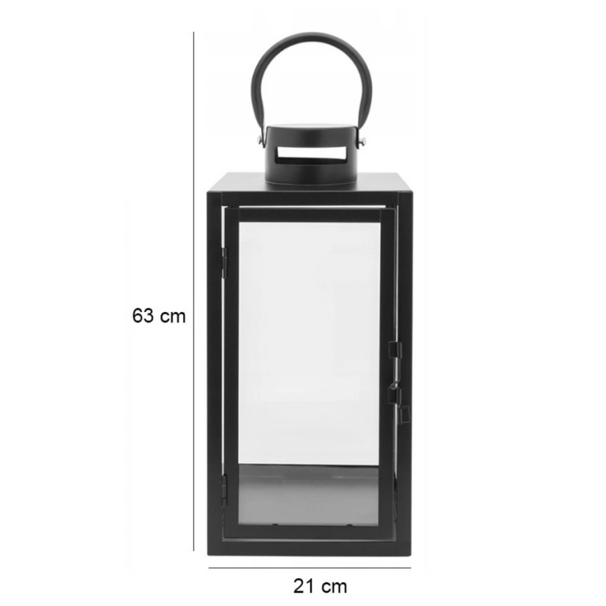 Fekete dekoratív lámpás, 63 cm