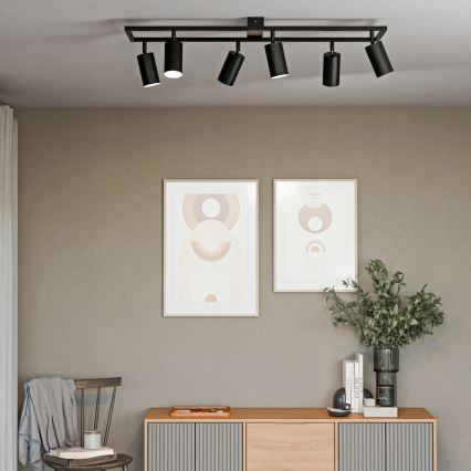 Fekete spotlámpa 6xGU10/30W/230V