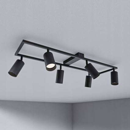 Fekete spotlámpa 6xGU10/30W/230V
