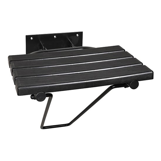 Fekete zuhanyülőke 44x46 cm