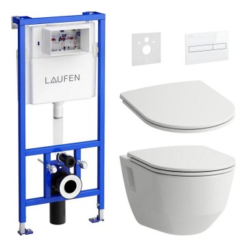 Felfüggesztett WC PRO + SoftClose PRO WC-ülőke + DUAL LIS öblítőgomb + falba építhető modul + szigetelő alátét