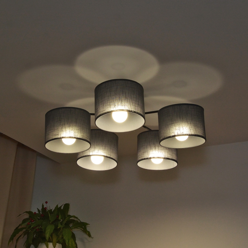 Felületre szerelhető ALBA csillár 5xE27/15W/230V szürke