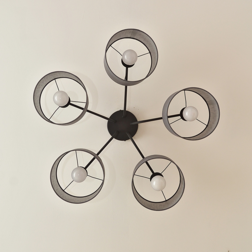 Felületre szerelhető ALBA csillár 5xE27/15W/230V szürke