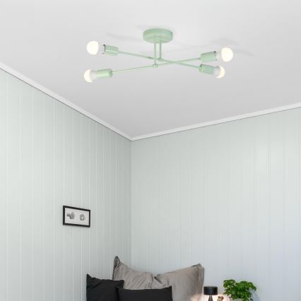 Felületre szerelhető CAMBRIDGE csillár 4xE27/15W/230V zöld