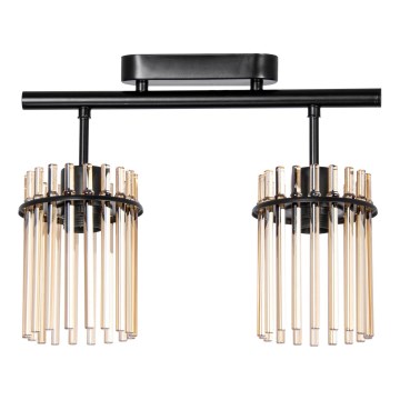 Felületre szerelhető csillár  2xE27/60W/230V fekete/füstös