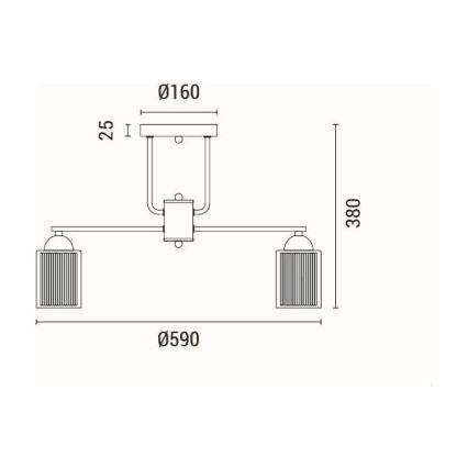 Felületre szerelhető csillár  3xE27/60W/230V
