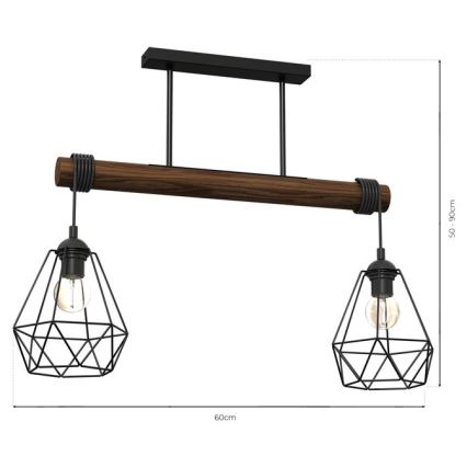 Felületre szerelhető csillár ACERO 2xE27/60W/230V