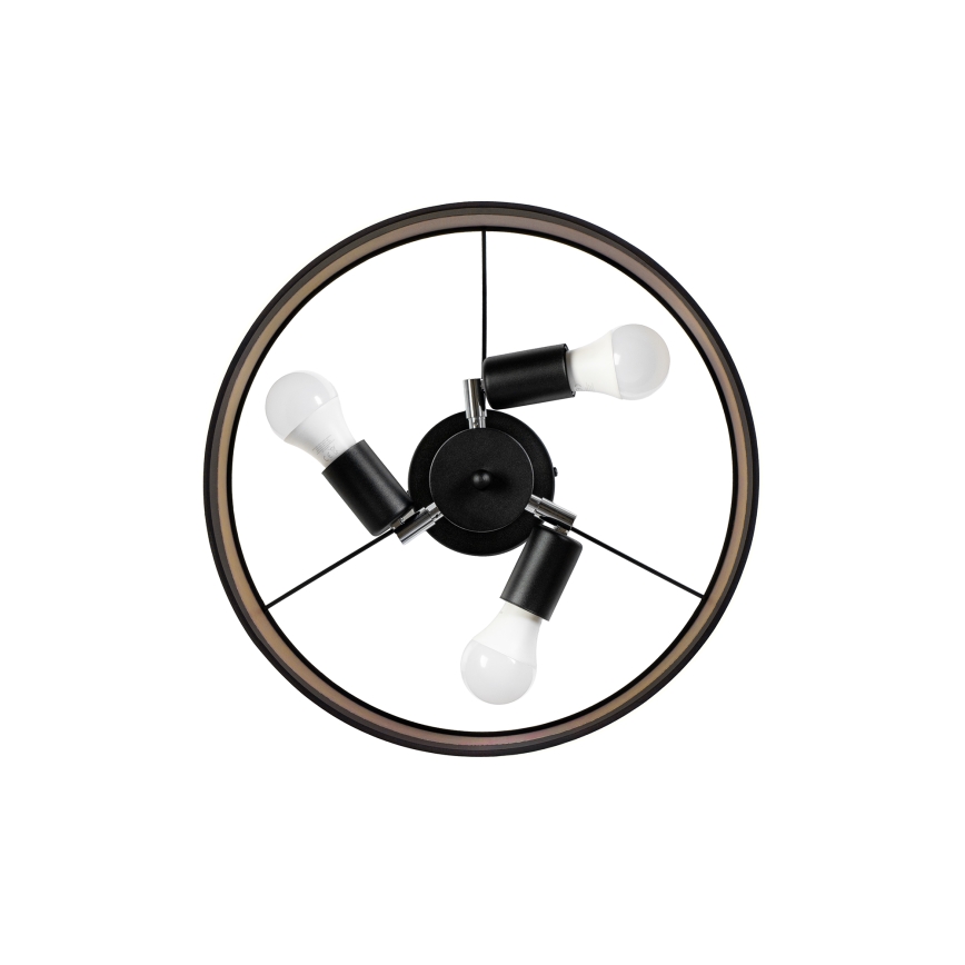 Felületre szerelhető csillár ALBA 3xE27/15W/230V, átmérő 40 cm, fekete/barna