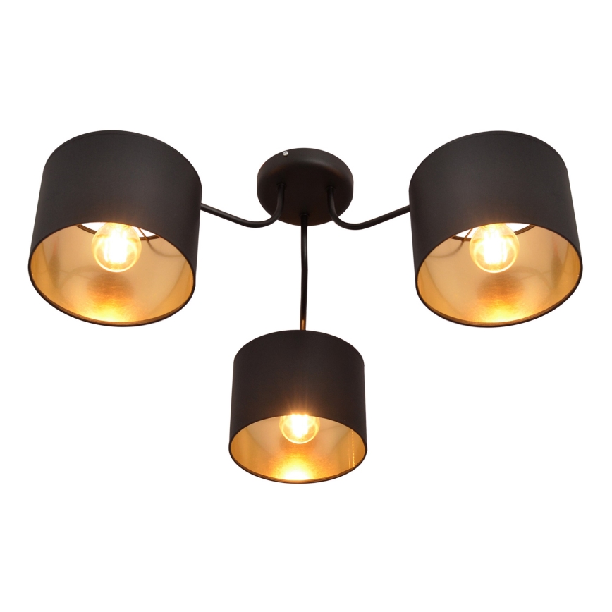 Felületre szerelhető csillár ALBA 3xE27/15W/230V fekete/arany