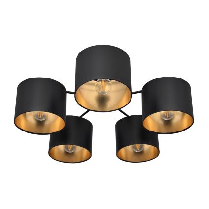 Felületre szerelhető csillár ALBA 5xE27/15W/230V fekete/arany