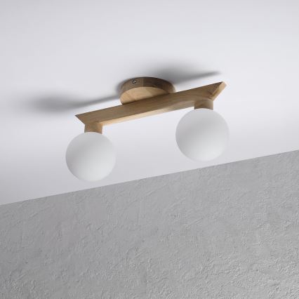 Felületre szerelhető csillár ANTONIO 2xG9/5W/230V tölgy/fehér
