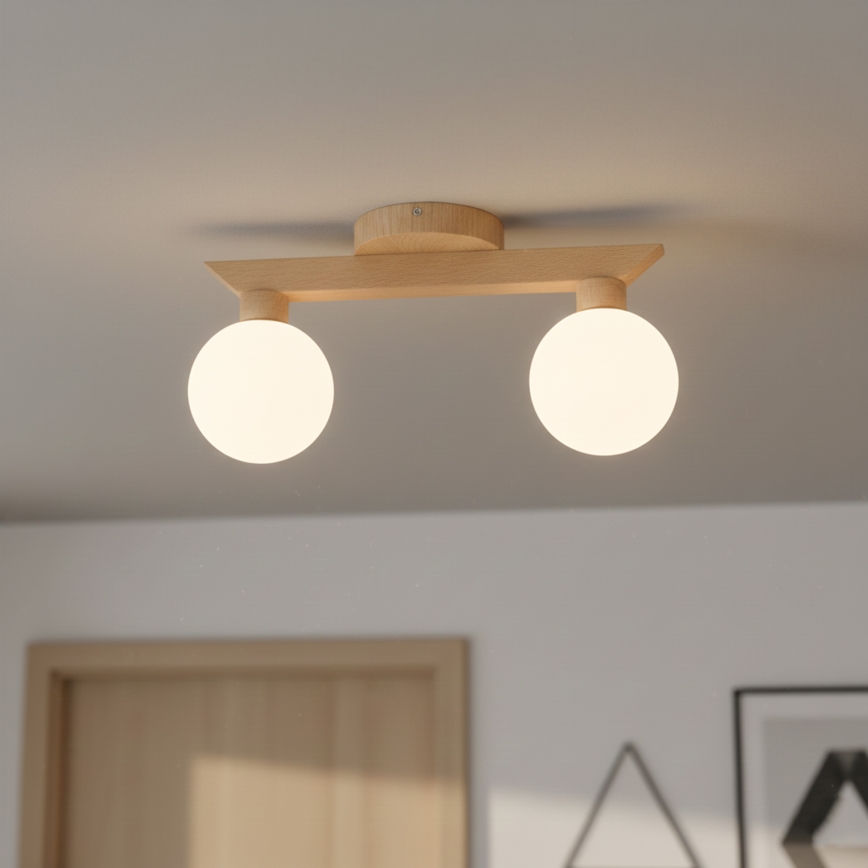 Felületre szerelhető csillár ANTONIO 2xG9/5W/230V tölgy/fehér