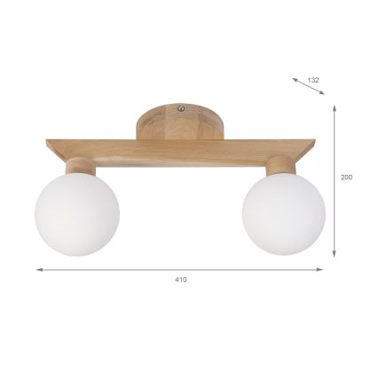 Felületre szerelhető csillár ANTONIO 2xG9/5W/230V tölgy/fehér