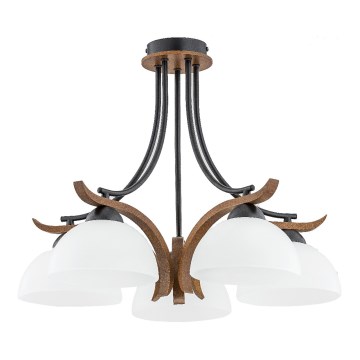 Felületre szerelhető csillár  BAFIA 5xE27/15W/230V barna