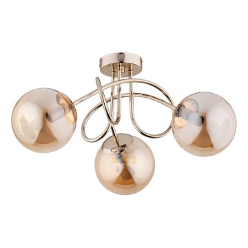 Felületre szerelhető csillár BANKO 3xE14/10W/230V réz