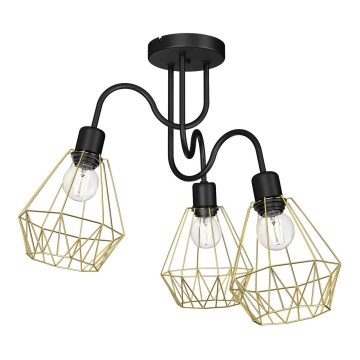 Felületre szerelhető csillár BERGEN 3xE27/60W/230V fekete/arany