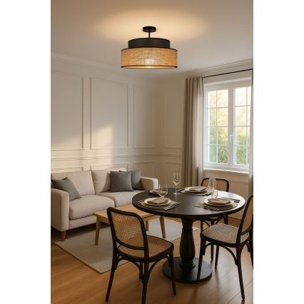 Felületre szerelhető csillár  BOHO 1xE27/60W/230V átm. 40 cm barna/bézs