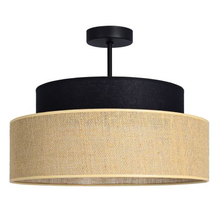 Felületre szerelhető csillár  BOHO 1xE27/60W/230V átm. 40 cm fekete/bézs