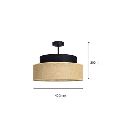 Felületre szerelhető csillár  BOHO 1xE27/60W/230V átm. 40 cm fekete/bézs