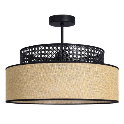 Felületre szerelhető csillár  BOHO 1xE27/60W/230V átm. 40 cm fekete/rattan