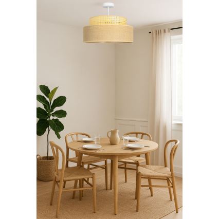Felületre szerelhető csillár  BOHO 1xE27/60W/230V átm. 40 cm rattan