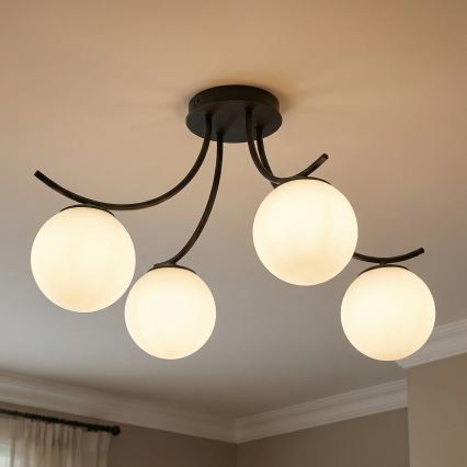 Felületre szerelhető csillár BOSTON 4xE14/10W/230V fekete