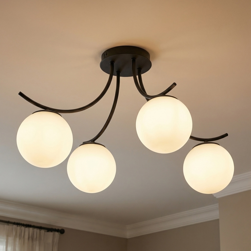Felületre szerelhető csillár BOSTON 4xE14/10W/230V fekete