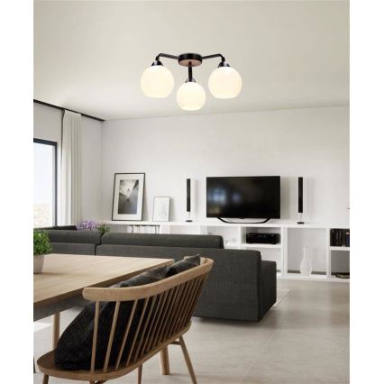 Felületre szerelhető csillár CALDERA 3xE27/60W/230V fekete