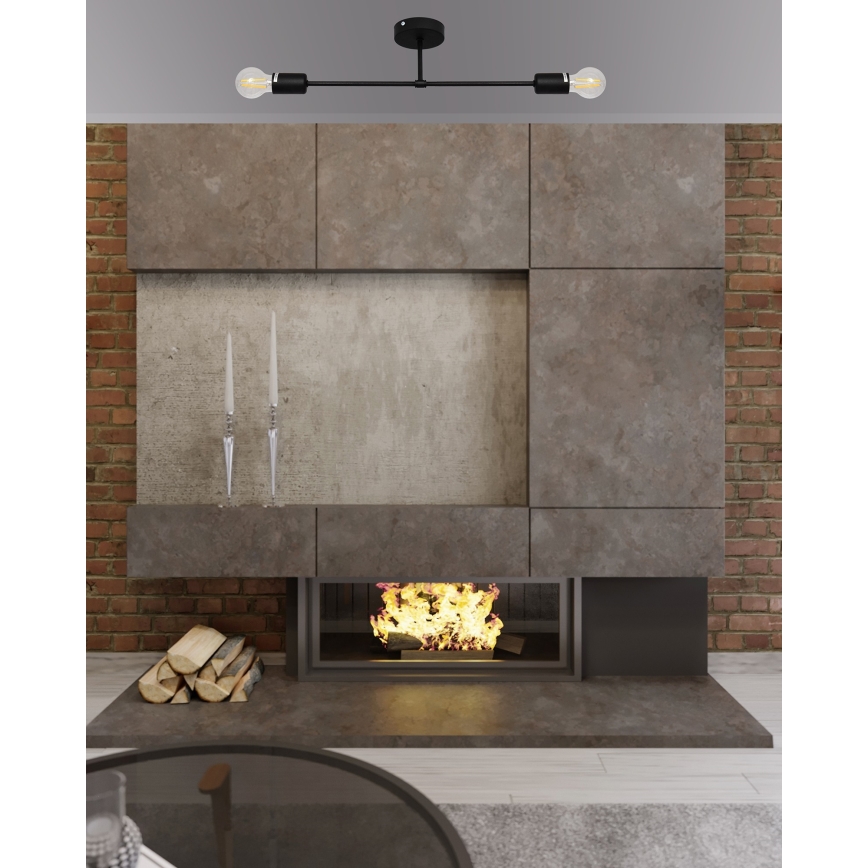 Felületre szerelhető csillár CAMBRIDGE 2xE27/15W/230V fekete