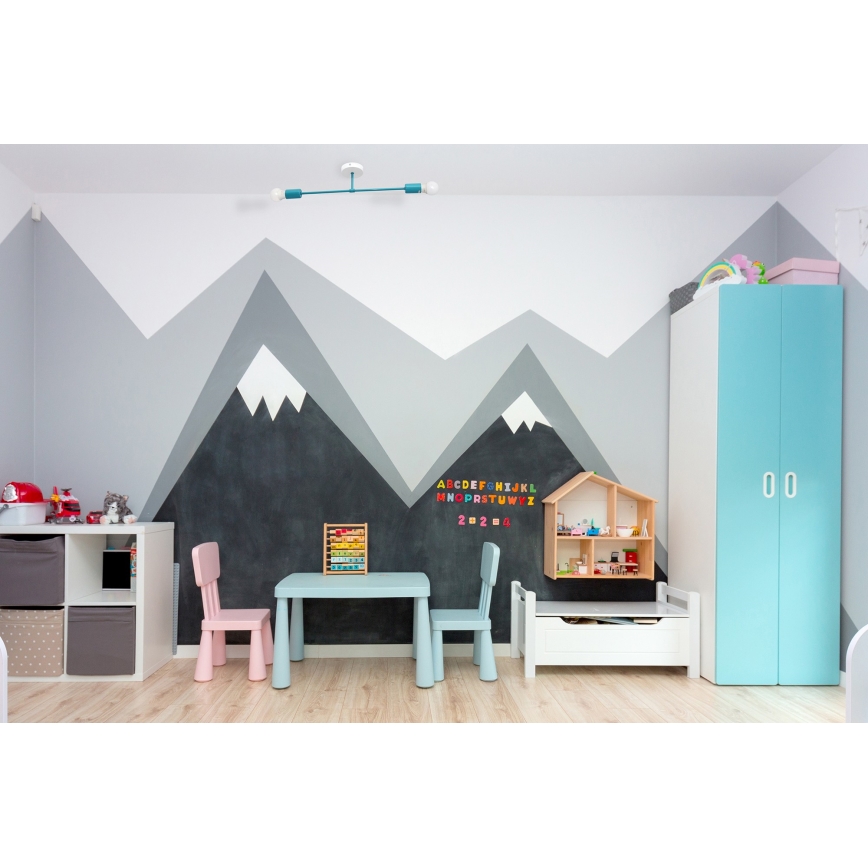 Felületre szerelhető csillár CAMBRIDGE 2xE27/15W/230V kék