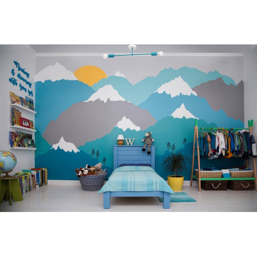 Felületre szerelhető csillár CAMBRIDGE 2xE27/15W/230V kék