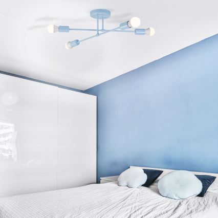 Felületre szerelhető csillár CAMBRIDGE 4xE27/15W/230V kék