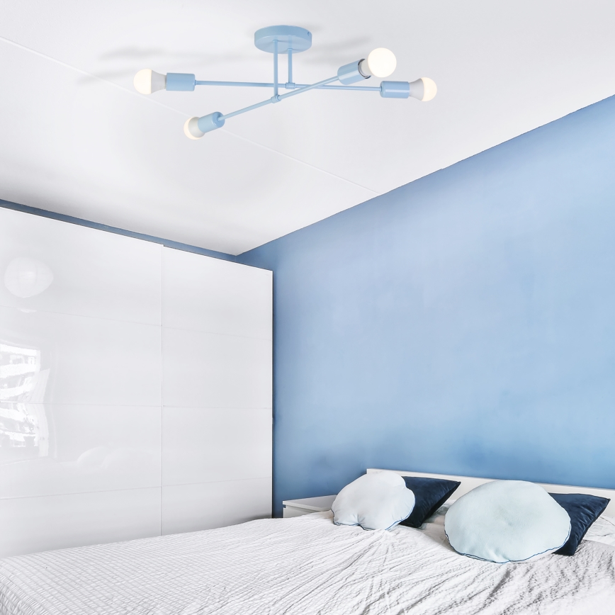 Felületre szerelhető csillár CAMBRIDGE 4xE27/15W/230V kék