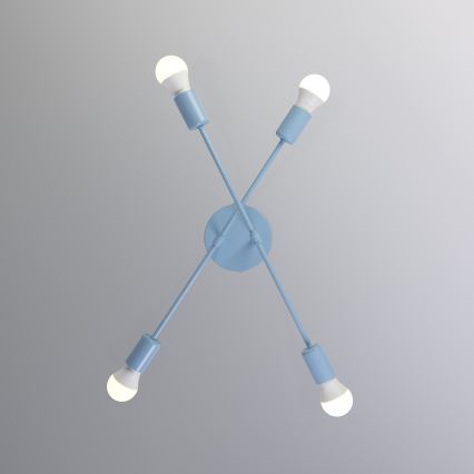 Felületre szerelhető csillár CAMBRIDGE 4xE27/15W/230V kék