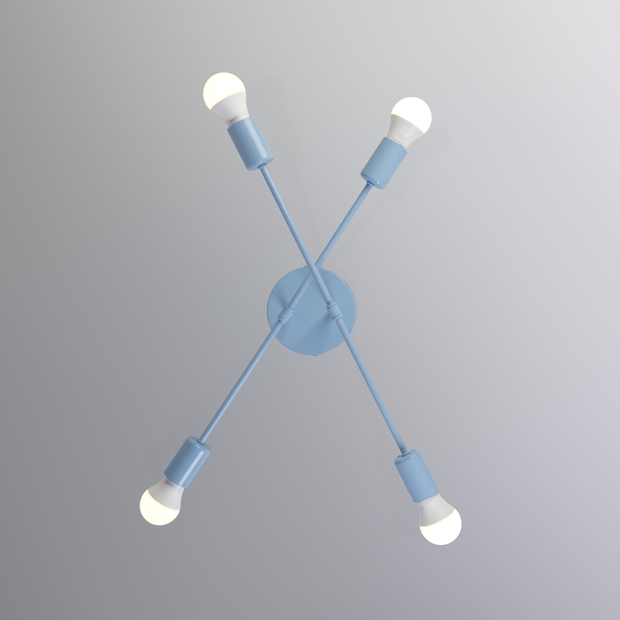 Felületre szerelhető csillár CAMBRIDGE 4xE27/15W/230V kék