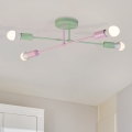 Felületre szerelhető csillár CAMBRIDGE 4xE27/15W/230V zöld/rózsaszín