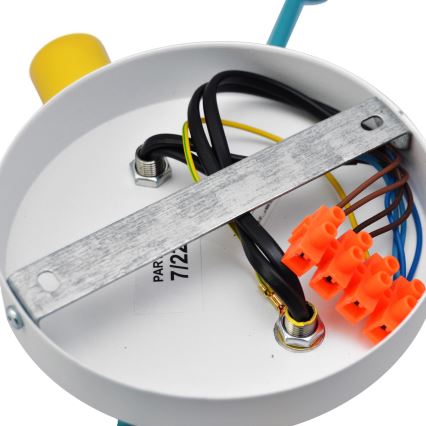 Felületre szerelhető csillár CAMBRIDGE 4xE27/20W/230V kék/sárga