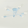 Felületre szerelhető csillár CAMBRIDGE 6xE27/15W/230V kék