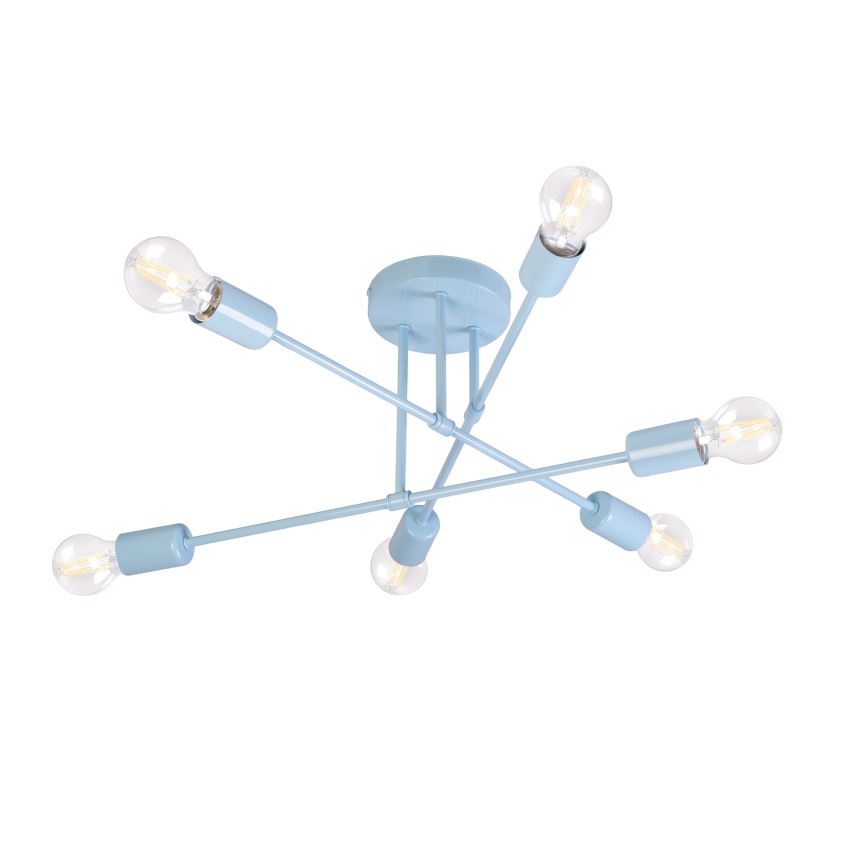 Felületre szerelhető csillár CAMBRIDGE 6xE27/15W/230V kék