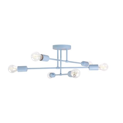 Felületre szerelhető csillár CAMBRIDGE 6xE27/15W/230V kék