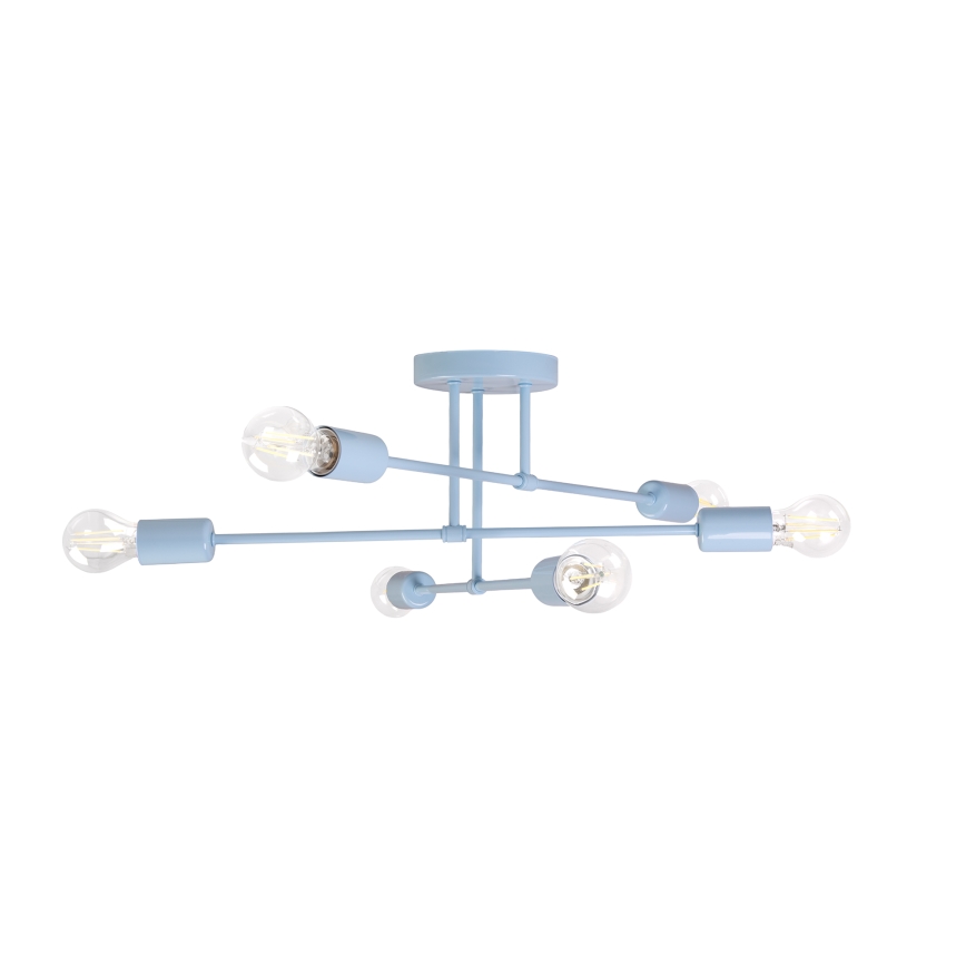 Felületre szerelhető csillár CAMBRIDGE 6xE27/15W/230V kék