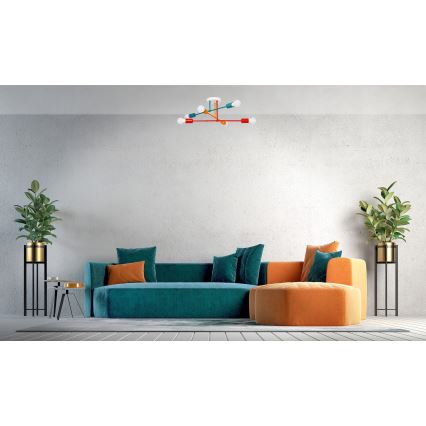 Felületre szerelhető csillár CAMBRIDGE 6xE27/20W/230V kék/piros/narancssárga