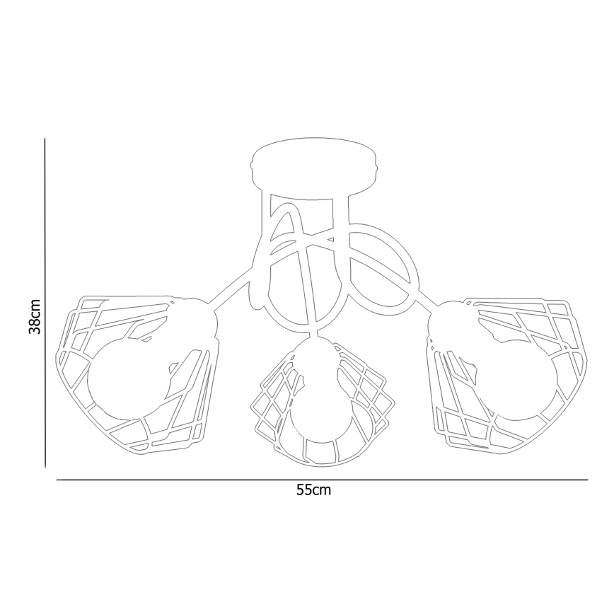 Felületre szerelhető csillár CEED 3xE27/60W/230V