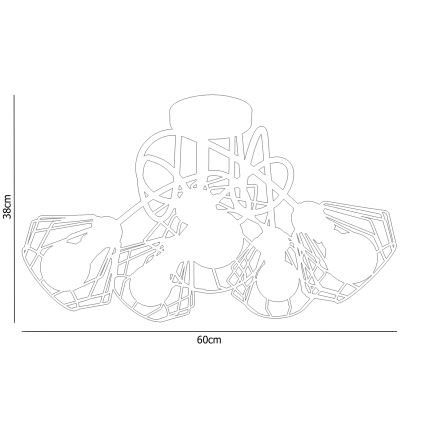 Felületre szerelhető csillár CEED 5xE27/60W/230V