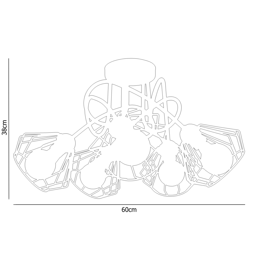 Felületre szerelhető csillár CEED 5xE27/60W/230V